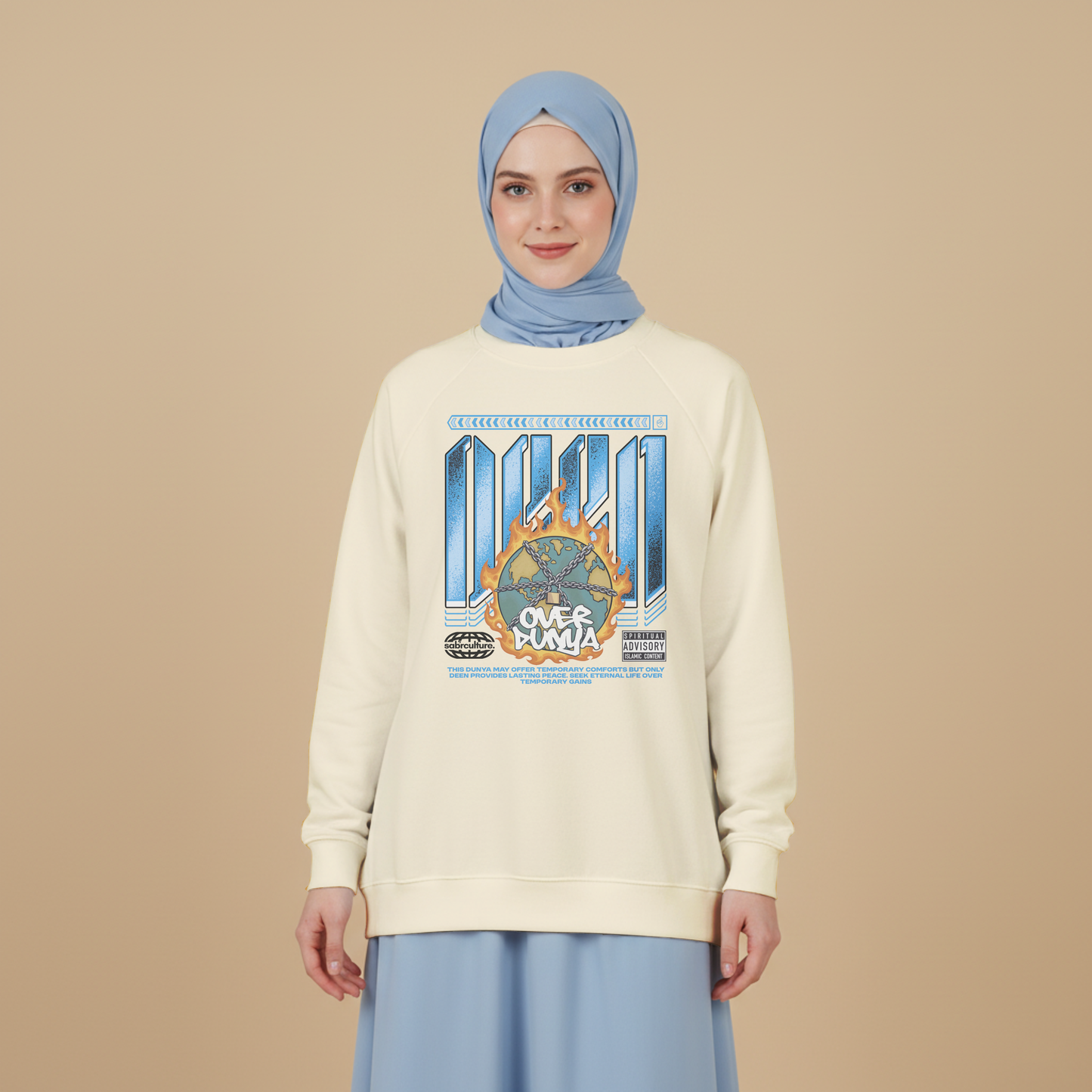 Deen over Dunya Oversized Fleece Sweatshirt (black logo)