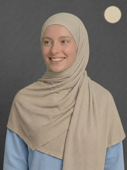 Nura Bamboo Ribbed Jersey Hijab