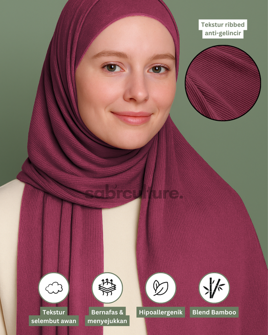 Tudung Jersey Ribbed Bamboo Nura