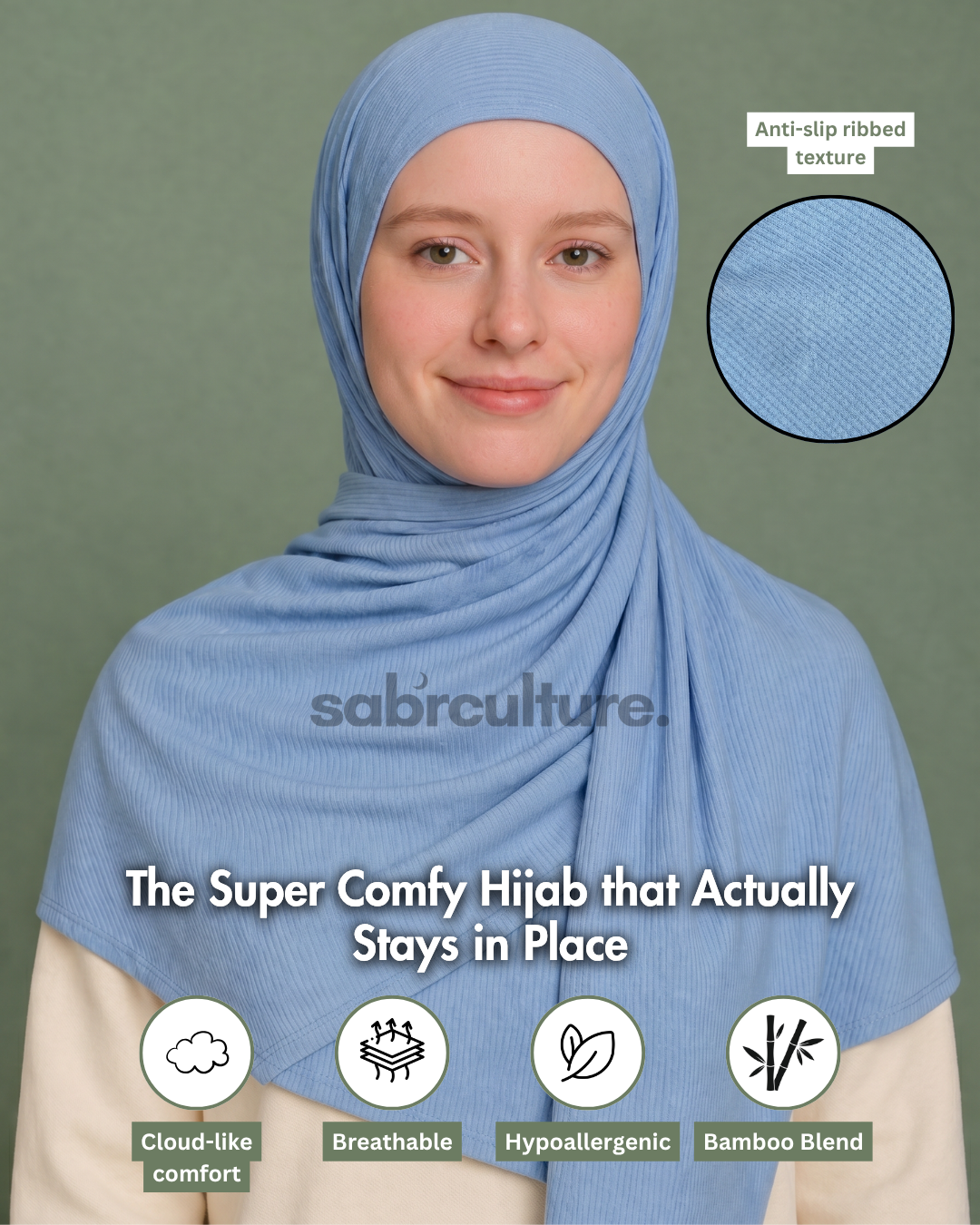 Nura Bamboo Ribbed Jersey Hijab