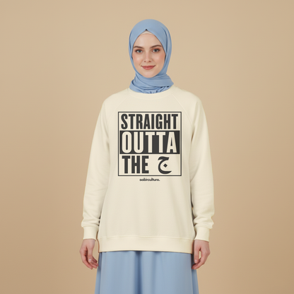 Straight outta the gym Oversized Fleece Sweatshirt (black design)