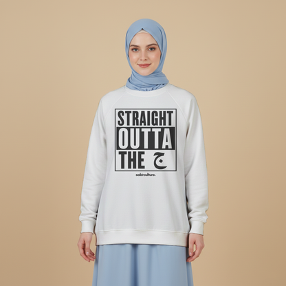 Straight outta the gym Oversized Fleece Sweatshirt (black design)